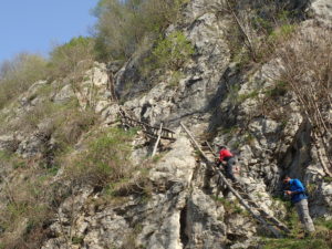 The wooden stairs which need to be climbed to reach Scarisoara village. 